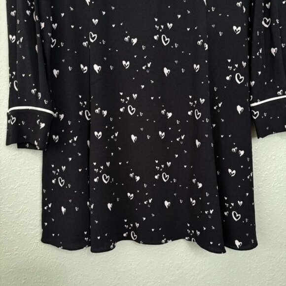 NWT Parker black white heart Kaylin mini fit and flare dress 50s 8 - Picture 7 of 13